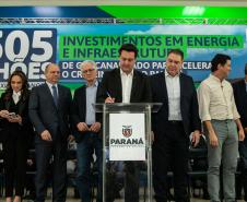 Governador Carlos Massa Ratinho Junior anunciou investimentos de R$ 505 milhões em energia e infraestrutura de gás canalizado para acelerar o crescimento do Paraná.